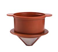 Filtro vertedor sin papel - Gotero de café de doble capa, colador permanente resistente con cono metálico de malla fina, diseño de flujo de portátil, ligero y | Accesorio para pre