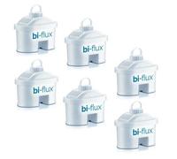 LAICA Filtros de Agua bi-flux (Pack 6) - Conserva Sales Minerales Esenciales, Reduce la Cal, Cloro y Metales Pesados - Compatible con Jarras LAICA y BRITA - 150L/Filtro - Italia