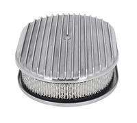 Filtros de Aire para Motor de Aire de Coche, Montaje de Filtro de Aire Lavable y Reutilizable de 12 Pulgadas, Repuesto de Estilo Ovalado de Aleación de Aluminio para Hot Rod