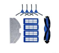 Filtros de aspiradora paños de fregona y cepillos laterales compatibles con Eufy para Robovac para G10 para G20 G30 Kit de repuesto (A)