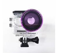 Filtros de Buceo para Cámaras Subacuáticas para insta360 Go3 Carcasa Protectora Cubierta de Lente Cámara Deportiva Funda Impermeable Filtro Funda Buceo Filtro (Purple)