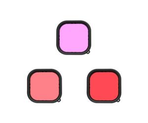 Filtros de buceo Telesin para GoPro 9/10/11/12, rojo/rosa/magenta