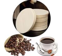 Filtros de café de pulpa de madera natural para Aeropress 350 piezas diseño redondo garantiza una extracción óptima del sabor (marrón)
