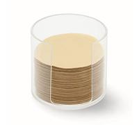 Filtros de café desechables con soporte de almacenamiento de filtro, compatible con filtro de café Aerobie Aeropress y cafetera espresso, 300 filtros redondos de papel sin blanquear