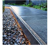 Filtros de canalón lineales Kit de Drenaje de Zanja de Acero Inoxidable - Canal de ángulo Recto de 25X3.5X3Cm para soluciones de Drenaje de Cocina, baño y jardín, Ideal para la gestión del a