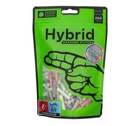 Filtros de carbón activado HYBRID - Bolsa de 250 filtros - Slim 6,4 mm - Mitad carbón activado, mitad fibra funcional - colores mixtos