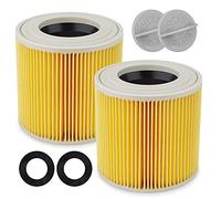 Filtros de Cartucho para Kärcher WD3/WD2, 2 Piezas Filtros Lavables para Aspiradora Kärcher WD2 WD3 WD3 MV3 WD3P, KIT de Extensión Reemplazado (6.414-552.0, 6.414-772.0, 6.414-547.0)