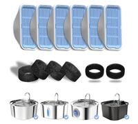 Filtros de Fuente de Agua para Gatos de Repuesto y esponjas prefiltrantes para Fuente automática para Mascotas de 3,2 l/108 oz, dispensador de Agua para Perros (Paquete de 6)