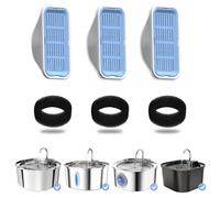 Filtros de Fuente de Agua para Gatos de Repuesto y esponjas prefiltrantes para Fuente automática para Mascotas de 3,2 l/108 oz, dispensador de Agua para Perros (Paquete de 3)