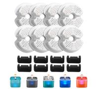 Filtros de Fuente para Gatos, AONBOY 8 Piezas de Filtros + 8 Piezas Esponjas de Filtros de Bebedero Gatos, Triple Filtración (Filtros), Filtrar los Pelos Sueltos (Esponjas), Adecuado para la F2