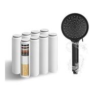 Filtros de repuesto compatibles con cabezales de ducha Cobbe: eliminan el cloro y las impurezas para una piel y un cabello más saludables (lote de 8)