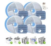 Filtros de Repuesto para Fuente de Agua para Gatos, 4 Piezas Cartuchos de Filtro Compatibles con Modelo F120 con Carbón Activado y Resina, Sistema de Filtración de 3 Etapas para Agua Limpia y Fresca