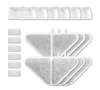 Filtros de repuesto para fuente de mascotas para fuente de agua para perros de 7 litros, sistema de filtración de 5 capas, 6 filtros + 8 esponjas + 6 bolsas de malla para cuenco de agua para gatos de