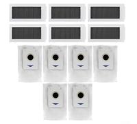 Filtros de repuesto y bolsas de polvo para ECOVACS para X5 PRO para aspiradoras robot OMNI para ayudar en la gestión continua del aire (2 x 6 piezas)