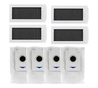 Filtros de repuesto y bolsas de polvo para ECOVACS para X5 PRO para aspiradoras robot OMNI para ayudar en la gestión continua del aire (2 x 4 piezas)