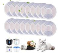 Filtros Fuente Gatos [16 Piezas], Filtro Fuente para Gatos con Carbón Activado, Filtros Fuente Gato de Repuesto Compatibles con 1.6-2.4L Fuente de Agua para Gatos y Bebedero Gatos