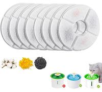 Filtros Fuente Gatos, filtros para fuente de agua gatos de 1.6-2.4L Reemplazo Redondo de Perro/Gato con Resina/Carbón Activo 8piezas -BONBELONG