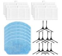 Filtros, paños de fregona y cepillos laterales Kit de repuesto para robot aspirador Nedis WIFIVCB01 WIFIVCR001CBK - 6 filtros, 8 paños de fregona, 10 cepillos laterales, nailon, plástico, microfibra y