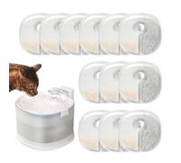 Filtros para fuente de agua Cat - Juego de repuesto de carbón activado de 12 piezas | Purificación de triple filtración para tazones cerámicos de acero inoxidable para mascotas, uso doméstico y de via