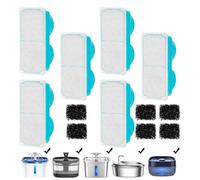 Filtros para fuente de agua para gatos - Juego de filtración con esponja - Recambio para filtro de fuente de gatos - Apto para dispensador de agua para animales domésticos, casa, apartamento, interior