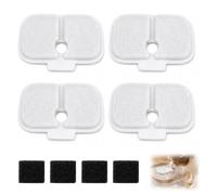 Filtros para Fuente de Gato para Fuente Dockstream, 4 Filtros y 4 Esponjas de Repuesto Compatible con Dockstream WF115 WF005, Sistema de Filtración de 4 Capas, Filtro de Fuente de Gato