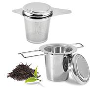Filtros para Té Colador de Té de Acero Inoxidable 304 Filtro de té de malla ultrafina de acero inoxidable plegable y reutilizable para tazas de té, ollas, cafeteras(2piezas)