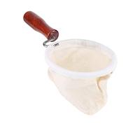 Filtros Reutilizables, Colador de café Yctze, Colador de Filtro de café Hecho a Mano de Tela de Franela Lavable Reutilizable con Mango de Madera (L)