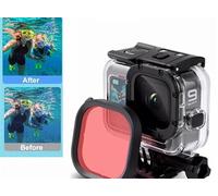 Filtros Set Snorkel Lens Filter for 9/10 Black Super Suit Original Housing Case Accessories Adecuado para Uso sumergido/Seawater Shooting/Fresh Water Shooting (Pink)