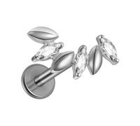 Filvczt Pendiente con reverso plano | Joyería Piercing Cartílago Con Circonita | Pequeños pendientes de botón planos | Para Concierto Festival Cita Evento Formal Reunión Vacaciones Boda Uso Diario
