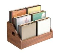 Filvczt Soporte Cajas Almacenamiento DVD, Estuche Portátil En Madera De Niveles Con Asa Que Ahorra Espacio, Estantes Exhibidores DVD, para hogar, dormitorio, escritorio, mesa, oficina, salón,