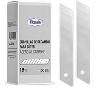 Filzada® 100x Cuchillas cutter 18mm muy caliente - Cuchillo hoja/cuchillas de recambio para cúter - De acero al carbono