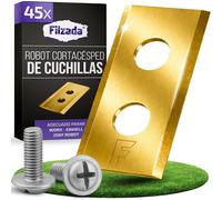 Filzada® 45x Cuchillas Robot Cortacésped Titanio aptas para Worx Landroid