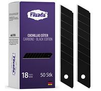Filzada 50x Cuchillas de corte 18mm - Cuchillas de repuesto Acero al carbono - Negro Ultra Afiladas