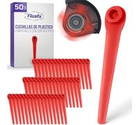 Filzada 50x Juego de Cuchillas de Recambio compatible con Repuestos Desbrozadora Gardena - Cuchillas Desbrozadora Batería - Hojas Cortabordes