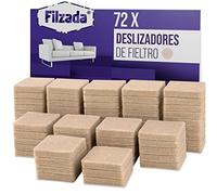 Filzada® 72x Almohadillas de Fieltro Adhesivo - Cuadrados de 25 x 25 mm - Beige - Deslizadores de Muebles Profesionales de Fieltro con una Fuerza Adhesiva Ideal