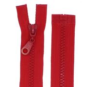 FIM - Cremallera de plástico con dientes del nº 5, tamaño medio, con separador, para chaquetas, 10 - rot(148), 75 cm