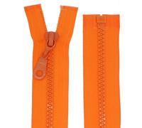 FIM - Cremallera de plástico con dientes del nº 5, tamaño medio, con separador, para chaquetas, 7 - orange(157), 70 cm