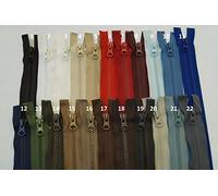 FIM Longitud especial: 31 cm - 64 cm, cremallera de 2 vías, dientes de plástico n.º 5, tamaño medio divisible, para chaquetas, 9 - azul claro (184), 57 cm