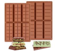Fimary - Molde rectangular de silicona para chocolate, chocolate, chocolate, caramelo, antiadherente, sin BPA (6 compartimentos 5 secciones y 6 compartimentos 10 secciones)