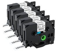 Fimax Tze-241 - Cinta de impresora de etiquetas Brother de 18 mm compatible con Brother P-Touch Label Maker Tape TZe241 TZ-241 para PT-E300 D450 PTD600 PT-P710BT PT-P700 PT-P750W, negro sobre blanco