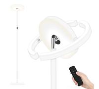 FIMEI Lámpara de Pie, 3 Temperatura de Color y Atenuación Continuas, con Control Remoto y Táctil, Moderna Lámpara de Lectura para Sala de Estar, Oficina, 36W, Luz Central hacia Abajo, Blanco