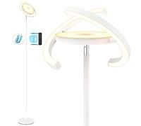 FIMEI Lámpara de Pie, 3 Temperatura de Color y Atenuación Continuas, con Control Remoto y Táctil, Moderna Lámpara de Lectura para Sala de Estar, Dormitorio, 36W, Luz Central hacia Arriba, Blanca