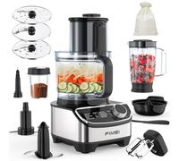 FIMEI Procesador de alimentos multifunción 1300W, 3 velocidades y función pulso, picadora 3,5L, batidora 1,5L, molinillo, exprimidor de cítricos, gancho amasador, batidor, rallador, disco giratorio