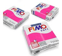 FIMO Arcilla polimérica suave para modelar horno, colores más populares, 57 g, juego de 3, color negro
