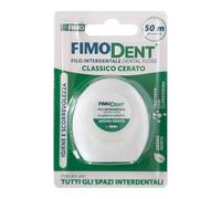 Fimodent Hilo Dental 50 m - Clásico Encerado, Ideal para Todos los Espacios Interdentales