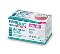 Fimodent Travel Enjuague Bucal - Antiplaca diario con Clorhexidina 0,05% y agradable sabor a menta - 14 monodosis de 10 ml