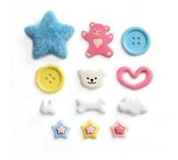 FIMWOLZ 11 Encantos de Zapatos Versátiles - Charms de PVC, Compatibles con Jibbitz, Divertidos y Únicos Pins para Crocs con Diseños de Osos, Estrellas y Botones (para Niños y Adultos)