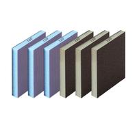 FIMWOLZ 6 Piezas Set de Esponjas de Lijado, 3 Tipos de Almohadillas de Lijado para Madera, Metal, Paredes y Drywall (100/150/320) (Gris y Azul)