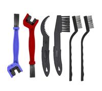 FIMWOLZ Juego de 6 cepillos limpia cadenas Cepillo limpia cadenas para motos y bicicletas en negro azul y rojo Kit de Limpieza de Cadenas para Moto y Bicicleta