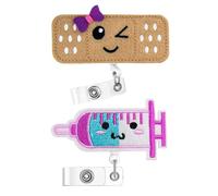FIMWOLZ Llavero Retráctil, 2 Piezas Extensible, Porta Tarjetas Identificativas, Colgante, Portatarjetas con Clip de Cocodrilo, Para Tarjetas, Funda Tarjeta Identificación